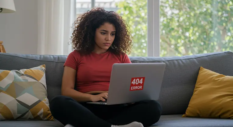 Chica joven leyendo en su laptop los errores comunes de SEO - Market Perú