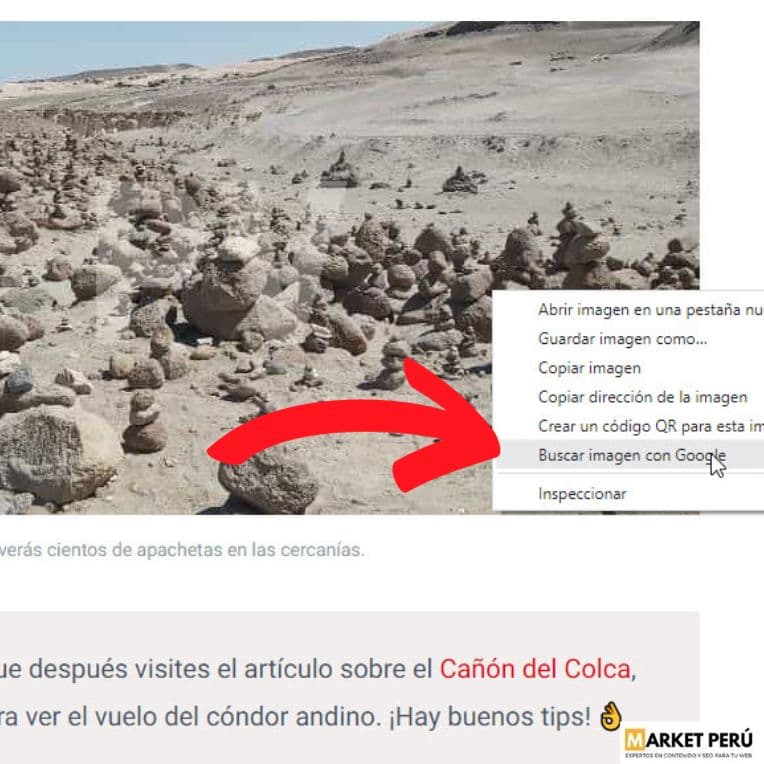 Haciendo clic derecho sobre la imagen y elegir buscar con foto en Google Lens.